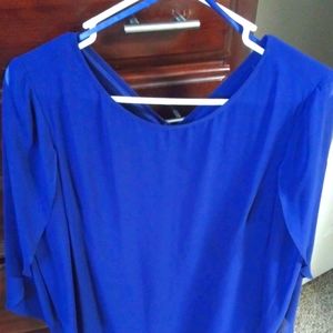 Royal blue chiffon dress with built in slip.